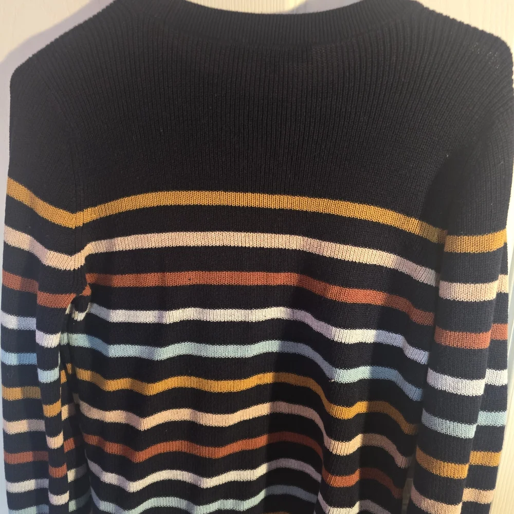 LOFT Navy Multicolor Striped Sweater - Picture 4 of 4